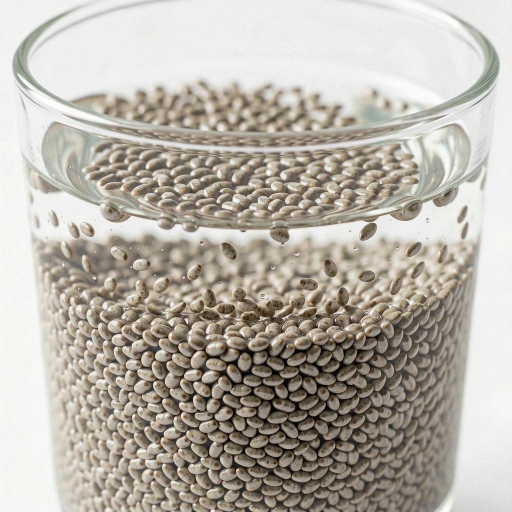 Semillas de chía hidratadas