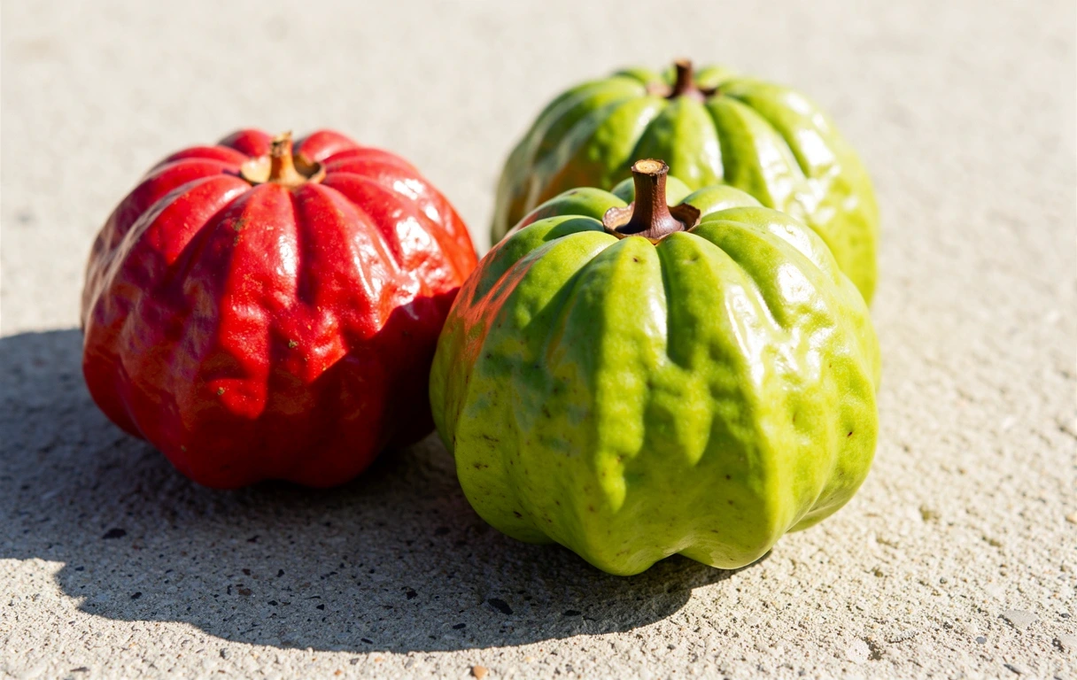 Frutas naturales sobre concreto